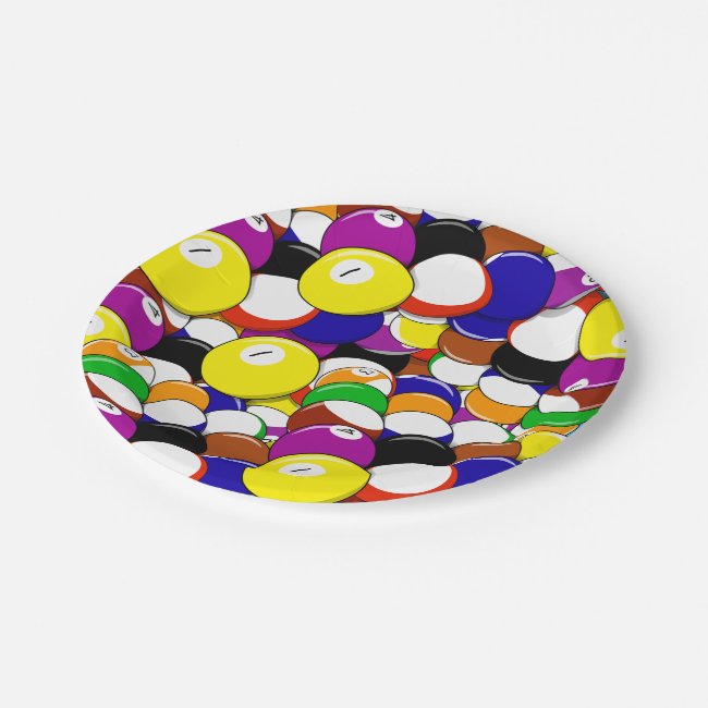 Billiards Abstract Pattern Paper Plates