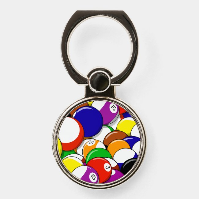 Billiards Abstract Pattern Phone Ring Holder