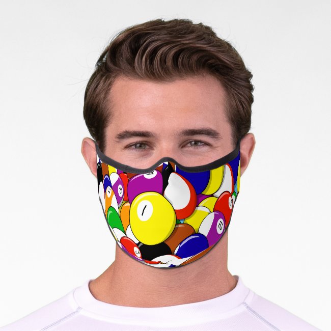 Billiards Abstract Pattern Premium Face Mask
