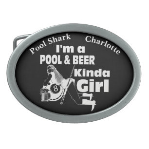 Billiards and Beer Quote With Retro Vibe Belt Buckle