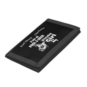 Billiards and Beer Quote With Retro Vibe Tri-fold Wallet