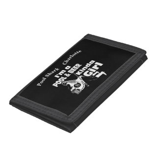 Billiards and Beer Quote With Retro Vibe Tri-fold Wallet