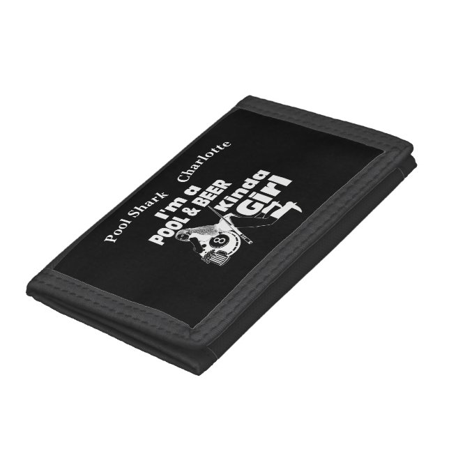 Billiards and Beer Quote With Retro Vibe Trifold Wallet (Bottom)