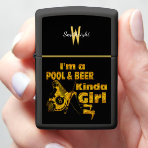 Billiards and Beer Quote With Retro Vibe Zippo Lighter
