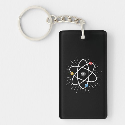 Billiards Atom Funny Science 8_Ball Pool Billiard Keychain