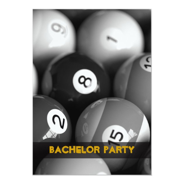 Billiards Bachelor Party Invitation Cards