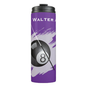 Billiards - Ball and Cue Stick - Personalize Thermal Tumbler
