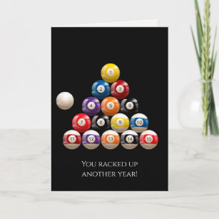 POOL BALLS Personalised Handmade Card    All Occasions Birthday Anniversary Open 