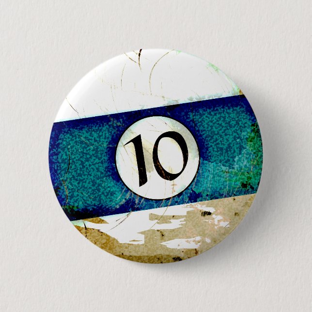BILLIARDS BALL NUMBER 10 BUTTON (Front)