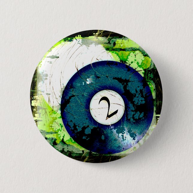 BILLIARDS BALL NUMBER 2 BUTTON (Front)