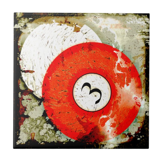 BILLIARDS BALL NUMBER 3 CERAMIC TILE (Front)