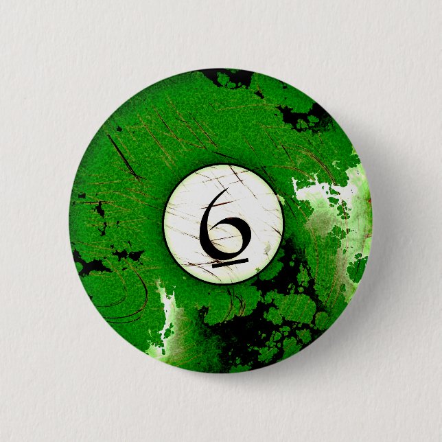 BILLIARDS BALL NUMBER 6 BUTTON (Front)