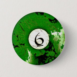 BILLIARDS BALL NUMBER 6 BUTTON