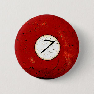 BILLIARDS BALL NUMBER 7 PINBACK BUTTON