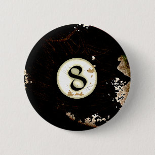 BILLIARDS BALL NUMBER 8 BUTTON