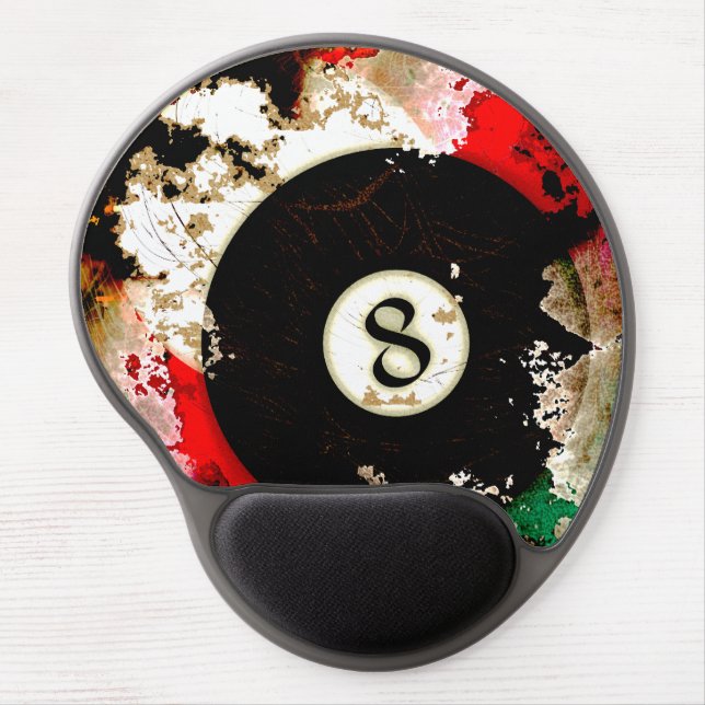 BILLIARDS BALL NUMBER 8 GEL MOUSE PAD (Front)