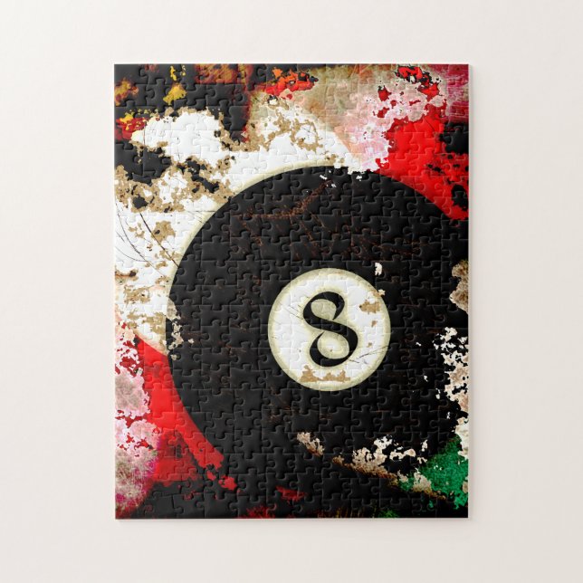 BILLIARDS BALL NUMBER 8 JIGSAW PUZZLE (Vertical)