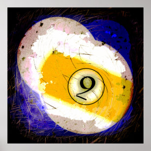 BILLIARDS BALL NUMBER 9 POSTER