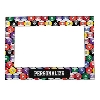 Billiards Ball Pattern Magnetic Frame by DesignsbyDonnaSiggy at Zazzle