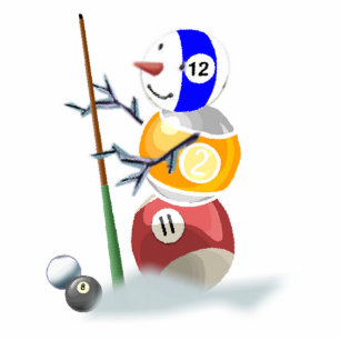 Billiards ball snowman Christmas Ornament