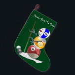 Billiards Ball Snowman Christmas Small Christmas Stocking<br><div class="desc">Any billiards player will love hanging up this adorable snowman stocking for Santa to fill. Unique gift idea for Christmas that sports lovers will enjoy.</div>