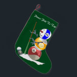 Billiards Ball Snowman Christmas Small Christmas Stocking<br><div class="desc">Any billiards player will love hanging up this adorable snowman stocking for Santa to fill. Unique gift idea for Christmas that sports lovers will enjoy.</div>