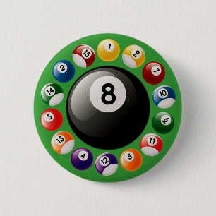 BILLIARDS BALLS BUTTON