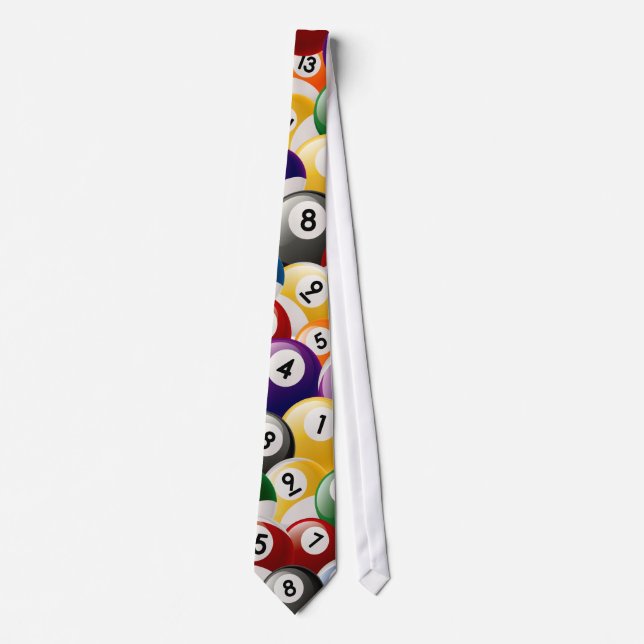 BILLIARDS BALLS COLLAGE NECK TIE (Front)