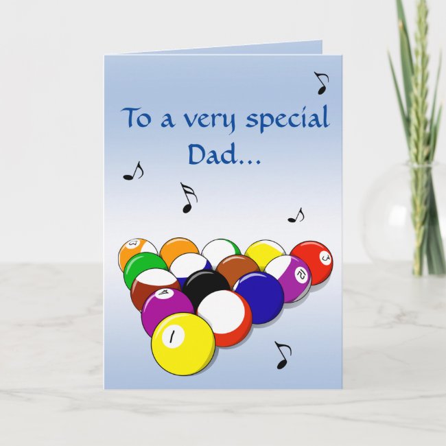 Billiards Blue Fathers Day Card