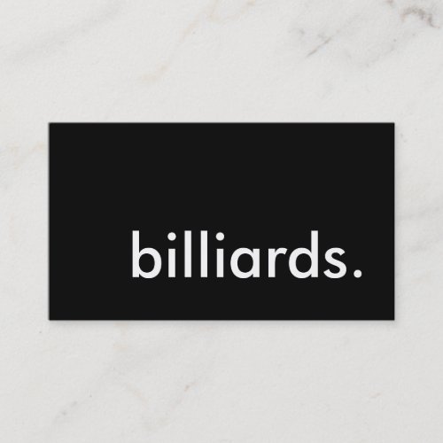 billiards. business card