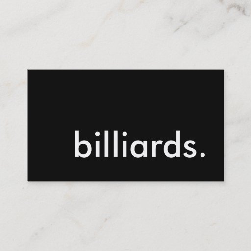 Customizable billiards. business card