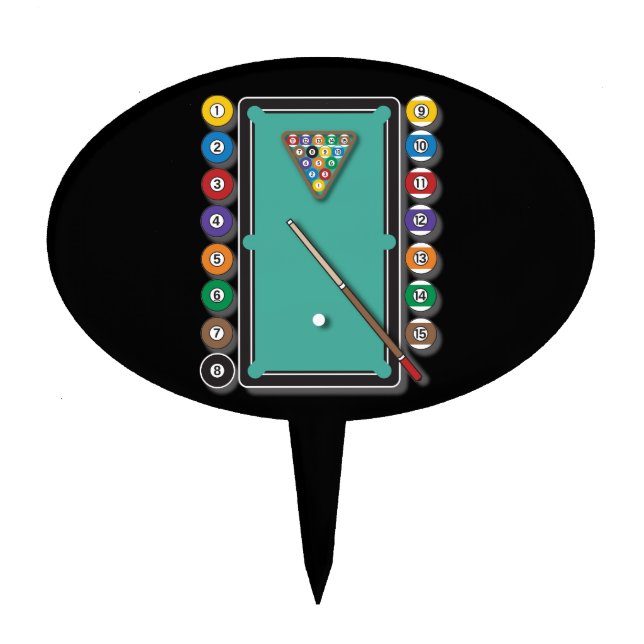 Billiards Cake Topper (Front)