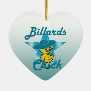 Billiards Chick #7 Ceramic Ornament