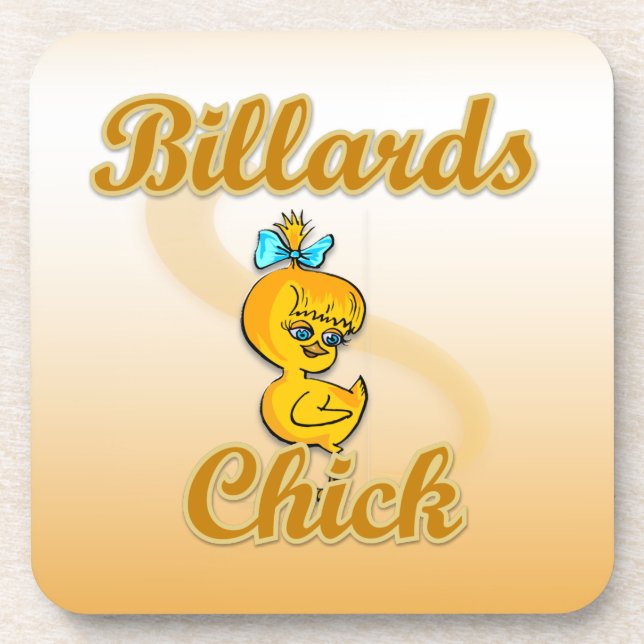 Billiards Chick Beverage Coaster (Front)