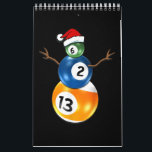 Billiards Christmas Snowman With Pool Table Balls Calendar<br><div class="desc">Billiards Christmas Snowman With Pool Table Balls</div>