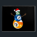Billiards Christmas Snowman With Pool Table Balls Calendar<br><div class="desc">Billiards Christmas Snowman With Pool Table Balls</div>