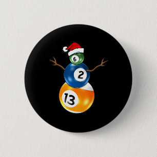 Billiards Christmas Snowman With Pool Table Button