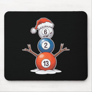 Billiards Christmas Snowman With Pool Table Mouse Pad