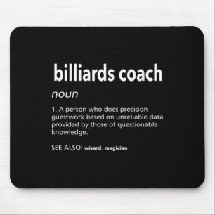 Billiards Coach Definition Funny Pool Player Humor Mouse Pad