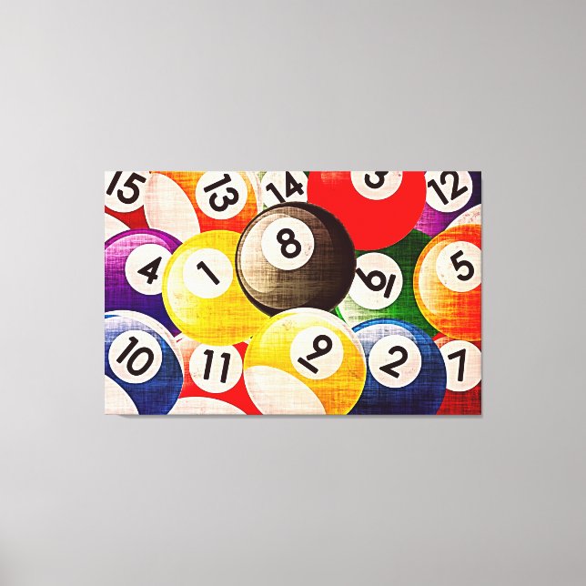 Billiards Collage Triptych Canvas Print (Front)