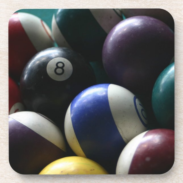 Billiards cork coaster set unique gift ideas gifts (Front)