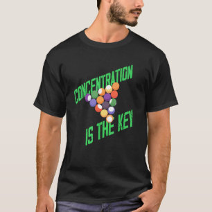 Billiards Cue Concentration Design T-Shirt