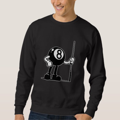 Billiards Cue Sports 8_Ball vintage Cartoon Sweatshirt