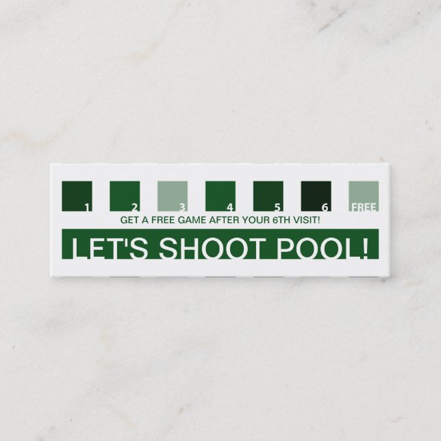 BILLIARDS customer appreciation (mod squares) Loyalty Card (Front)