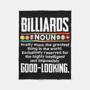 Billiards Definition - Funny Billiard 8 Ball Pool  Fleece Blanket
