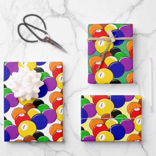 Billiards Design Wrapping Paper Sheets