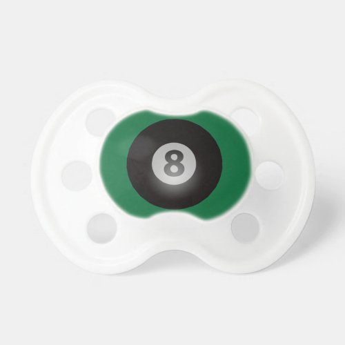 Billiards Eight Ball Green Backing Pacifier