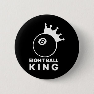 Billiards Eight Ball King 8 Ball Pool Player Lucky Button
