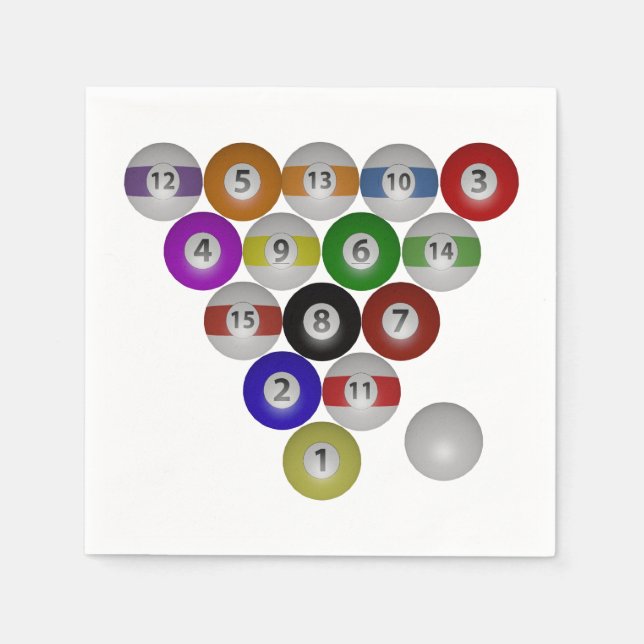 Billiards Eight Ball Rack Napkins (Front)