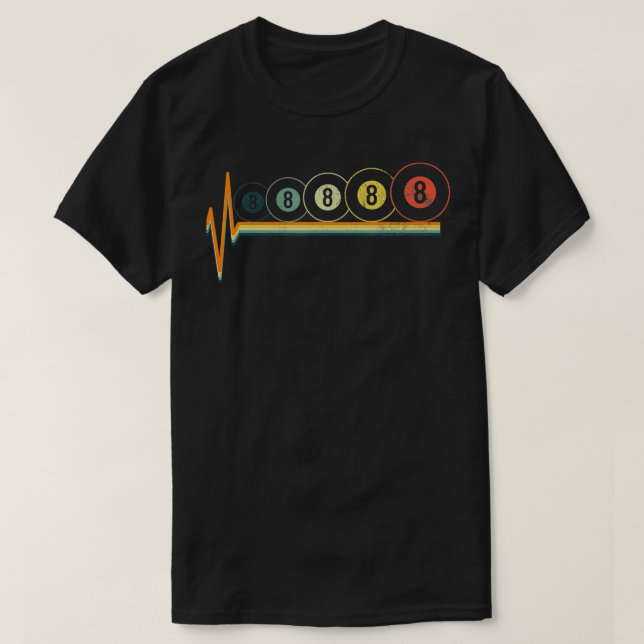Billiards Eight Vintage Retro  T-Shirt (Design Front)